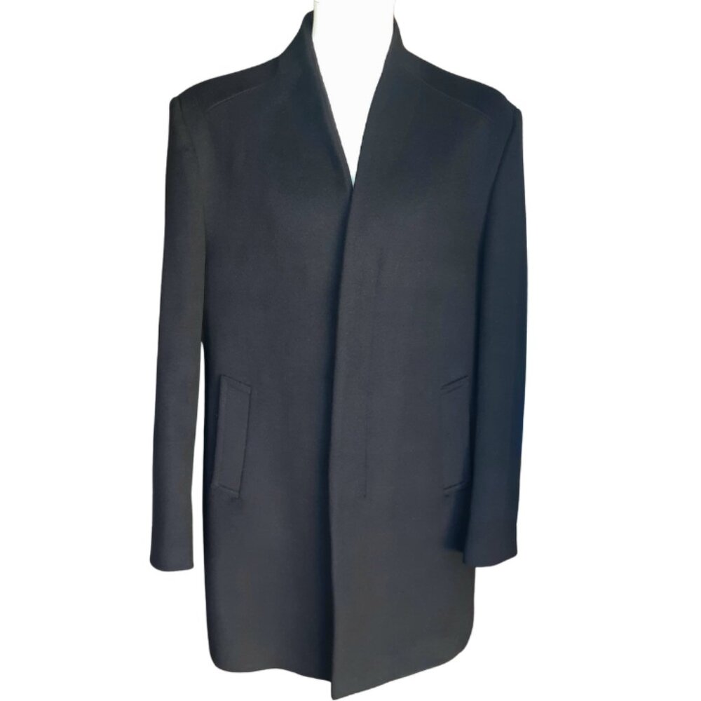 Aptro SZ XL Men's Fully Lined Black Standing Collar Overcoat